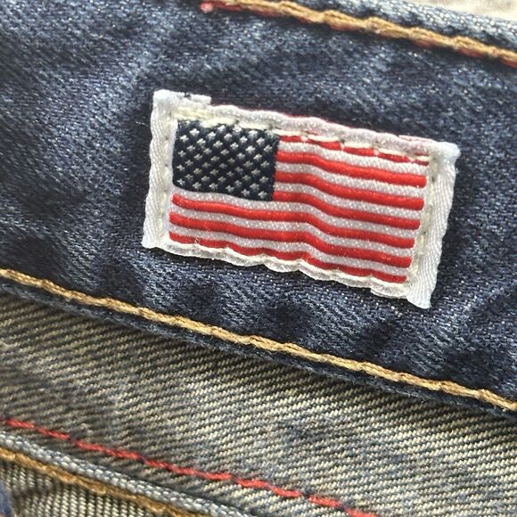 True Religion Jeans Mens 33x33 Blue Ricky Relaxed Straight Light Wash Denim - Picture 8 of 16